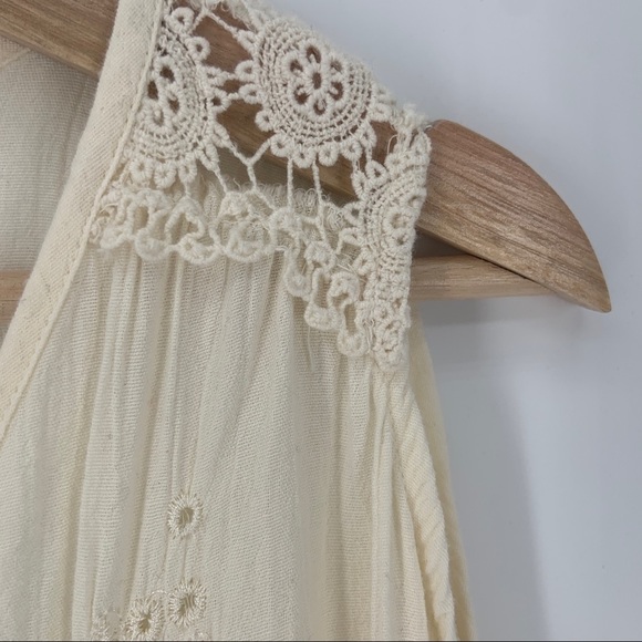 American Eagle Outfitters Cream Gauzy Boho Romper - Picture 5 of 15